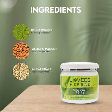 Jovees Veg Oat Face Peel Removes Acne Pimple and Tanning | with Almond Powder and Wheat Grain 100g